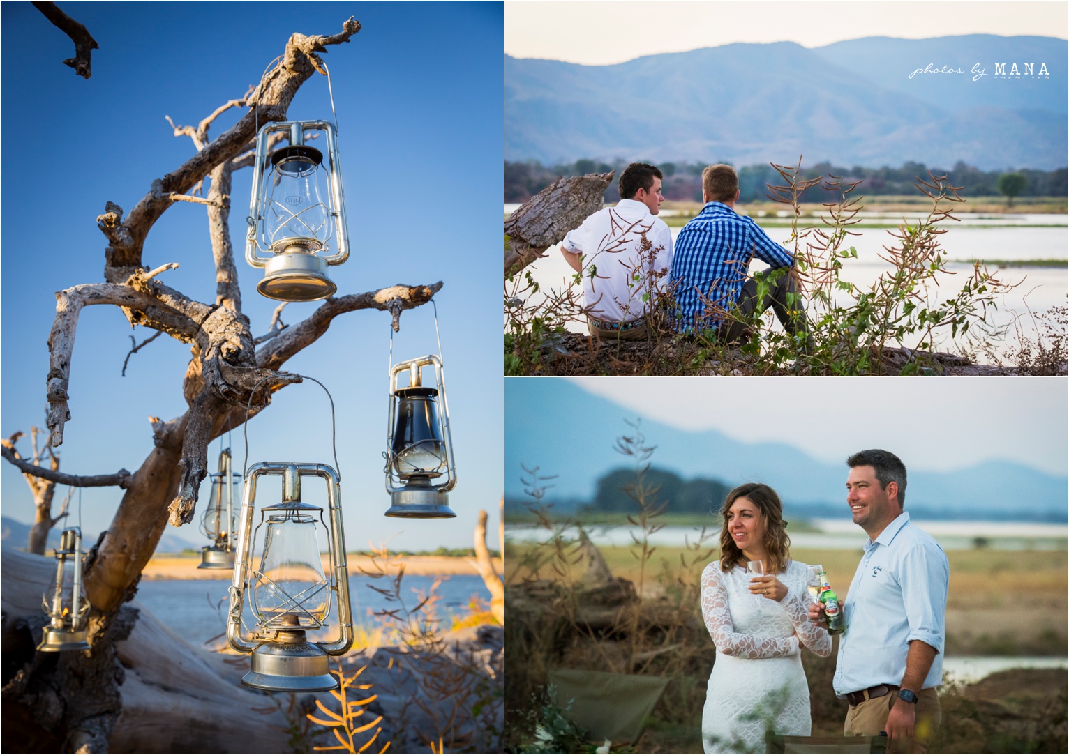 Candice and Reilly's Mana Pools bush wedding, Zimbabwe, Africa.
