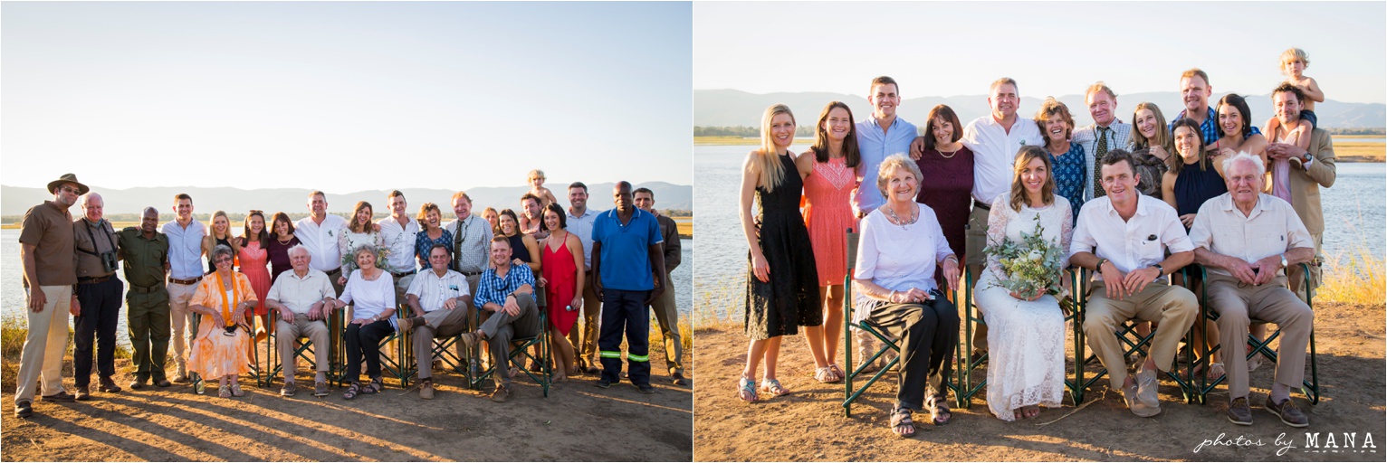 Candice and Reilly's Mana Pools bush wedding, Zimbabwe, Africa.