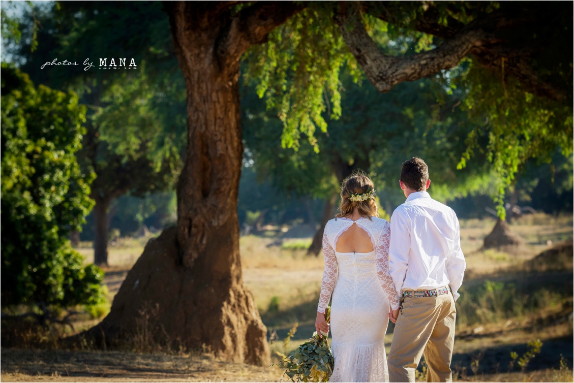 Candice and Reilly's Mana Pools bush wedding, Zimbabwe, Africa.