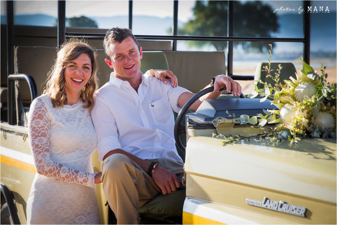 Candice and Reilly's Mana Pools bush wedding, Zimbabwe, Africa.
