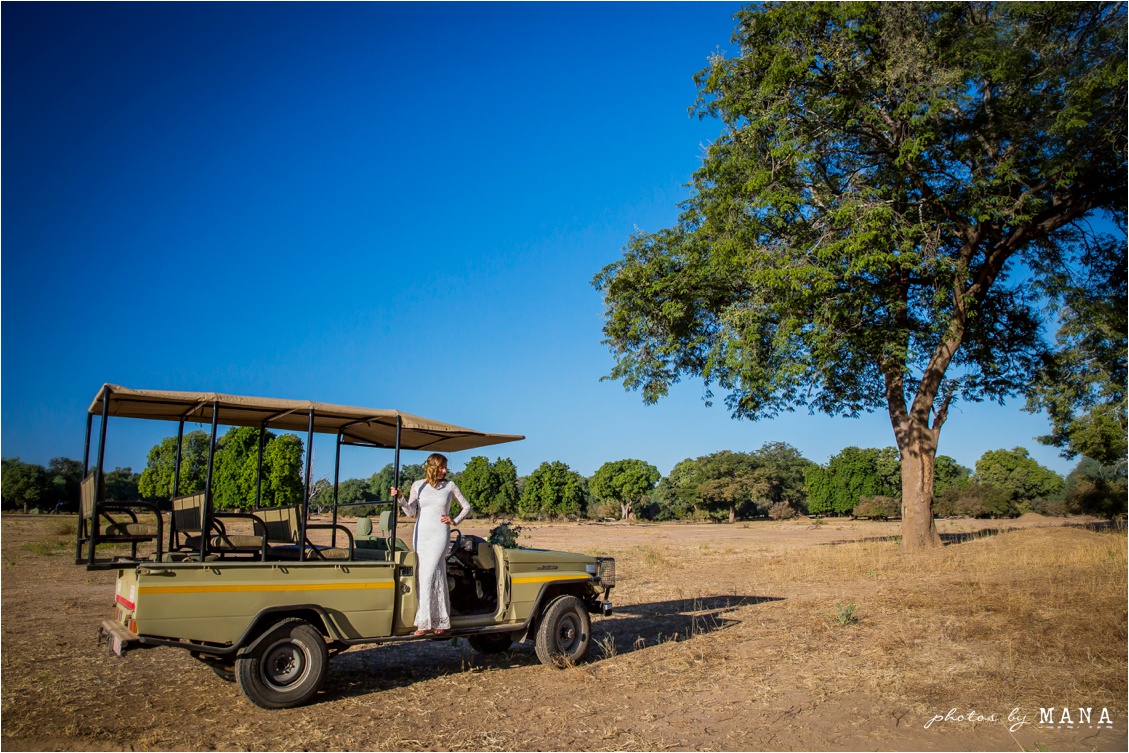 Candice and Reilly's Mana Pools bush wedding, Zimbabwe, Africa.