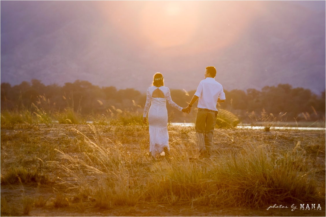 Candice and Reilly's Mana Pools bush wedding, Zimbabwe, Africa.