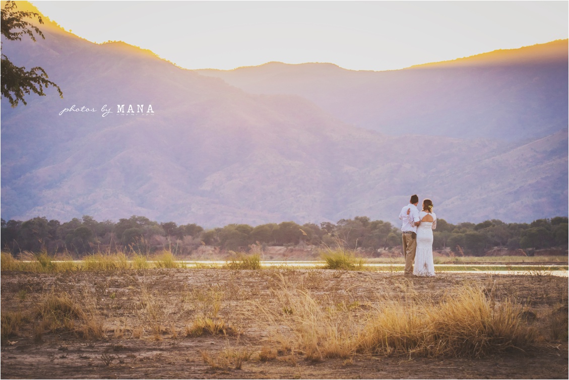 Candice and Reilly's Mana Pools bush wedding, Zimbabwe, Africa.