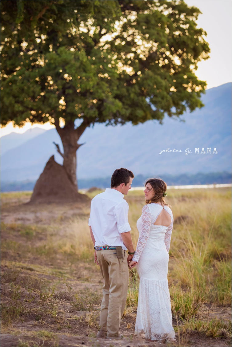 Candice and Reilly's Mana Pools bush wedding, Zimbabwe, Africa.