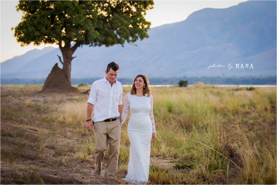 Candice and Reilly's Mana Pools bush wedding, Zimbabwe, Africa.