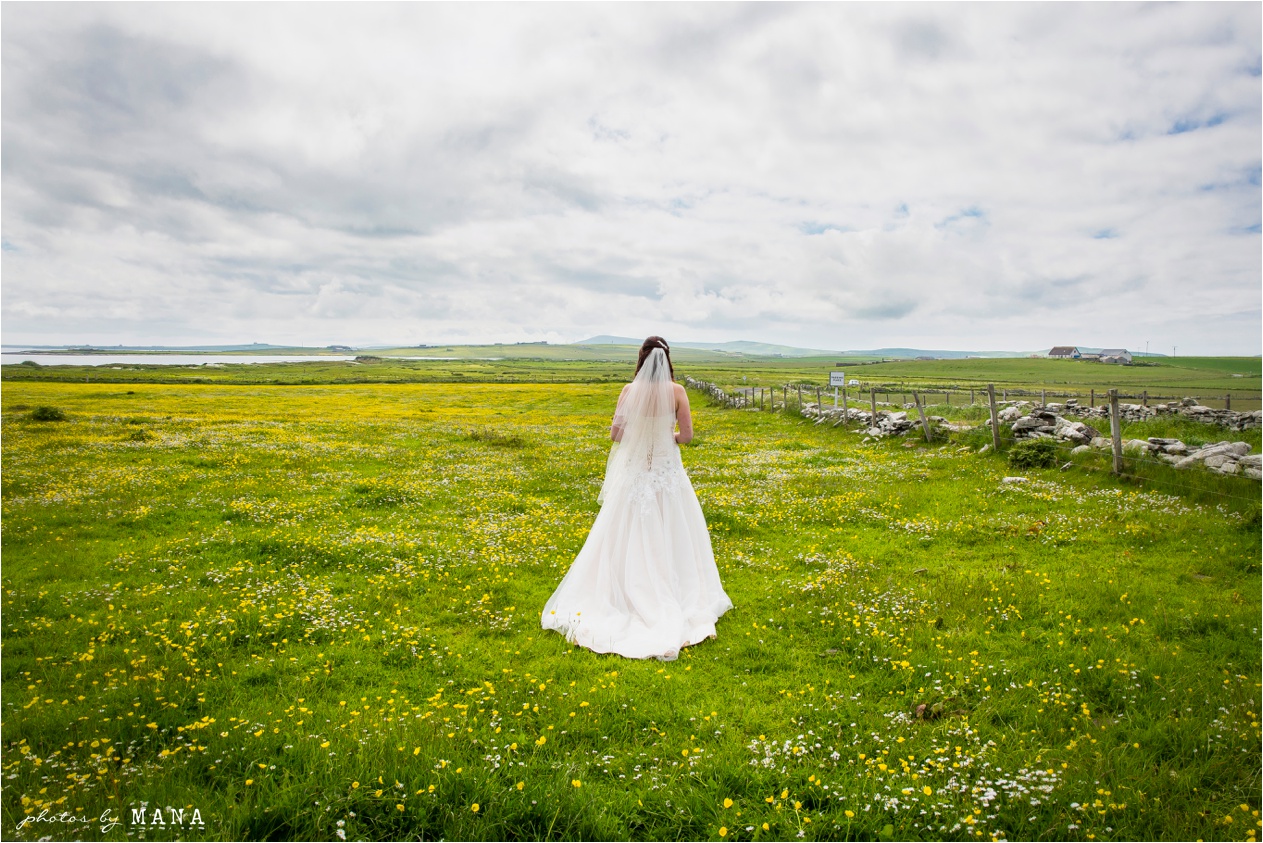 Destination wedding photographs Orkney Islands, Scotland, UK by natural wedding photographer Mana Meadows of Photos by Mana.