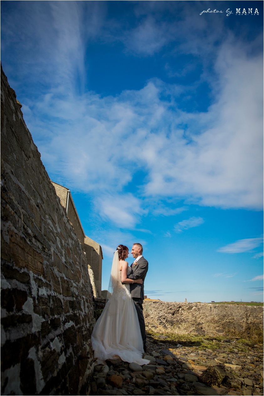Destination wedding photographs Orkney Islands, Scotland, UK by natural wedding photographer Mana Meadows of Photos by Mana.