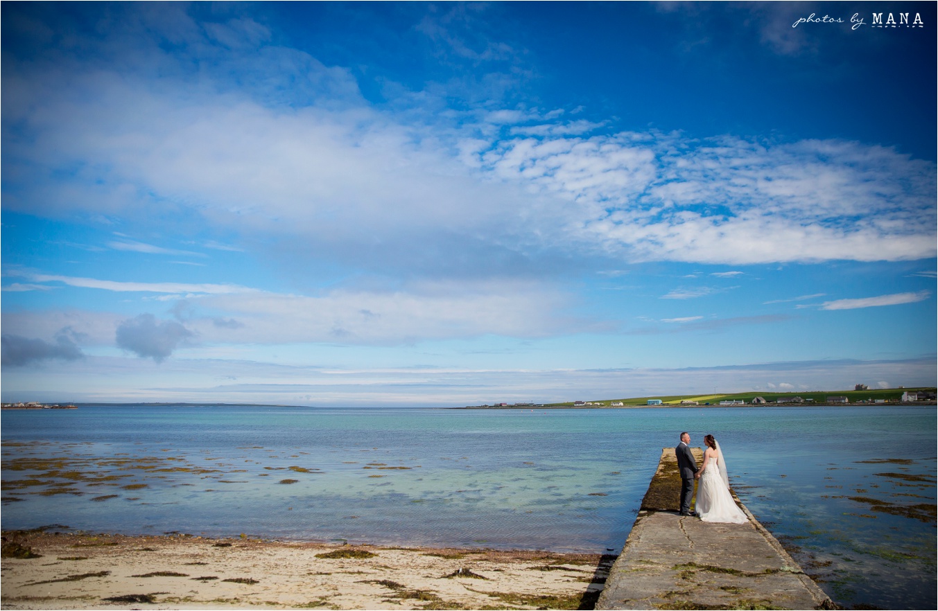 Destination wedding photographs Orkney Islands, Scotland, UK by natural wedding photographer Mana Meadows of Photos by Mana.