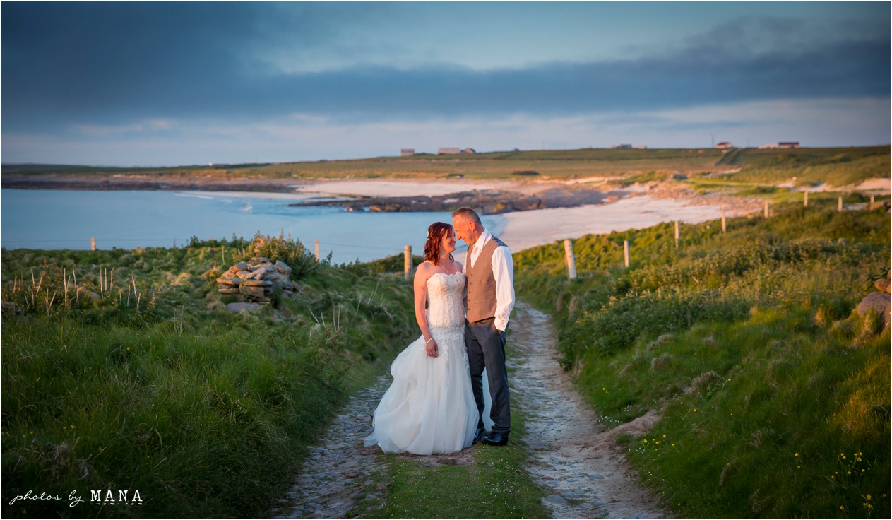 Destination wedding photographs Orkney Islands, Scotland, UK by natural wedding photographer Mana Meadows of Photos by Mana.