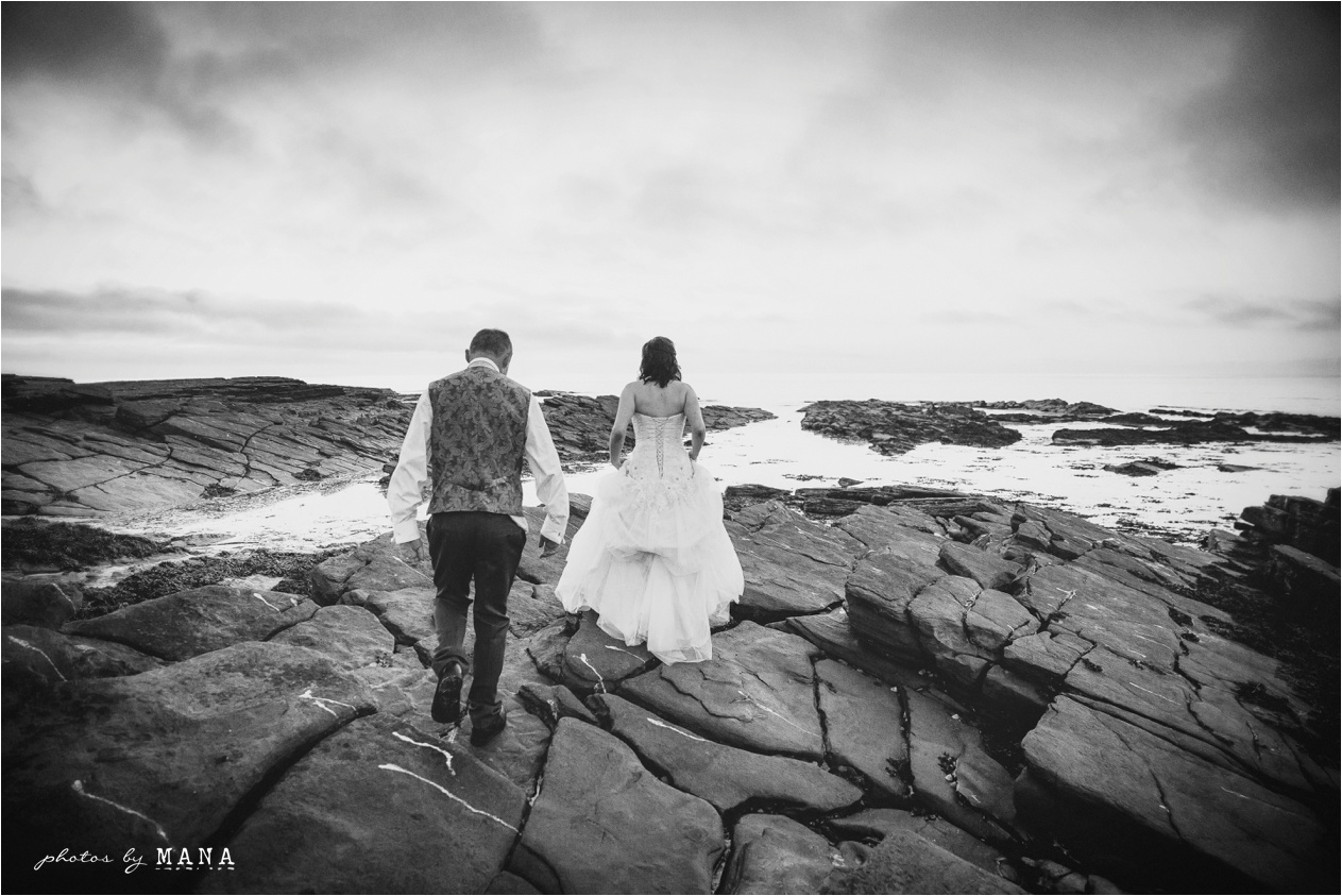 Destination wedding photographs Orkney Islands, Scotland, UK by natural wedding photographer Mana Meadows of Photos by Mana.