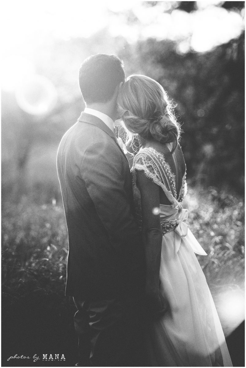 Steph and Max's garden wedding in Bulawayo, Zimbabwe with bride and groom shoot in open wild bush and scrubland near their home.