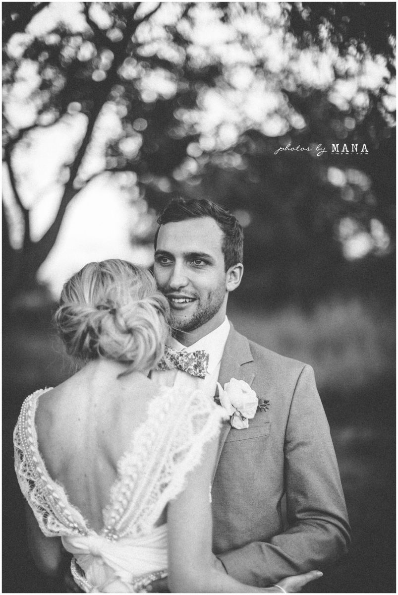 Steph and Max's garden wedding in Bulawayo, Zimbabwe with bride and groom shoot in open wild bush and scrubland near their home.