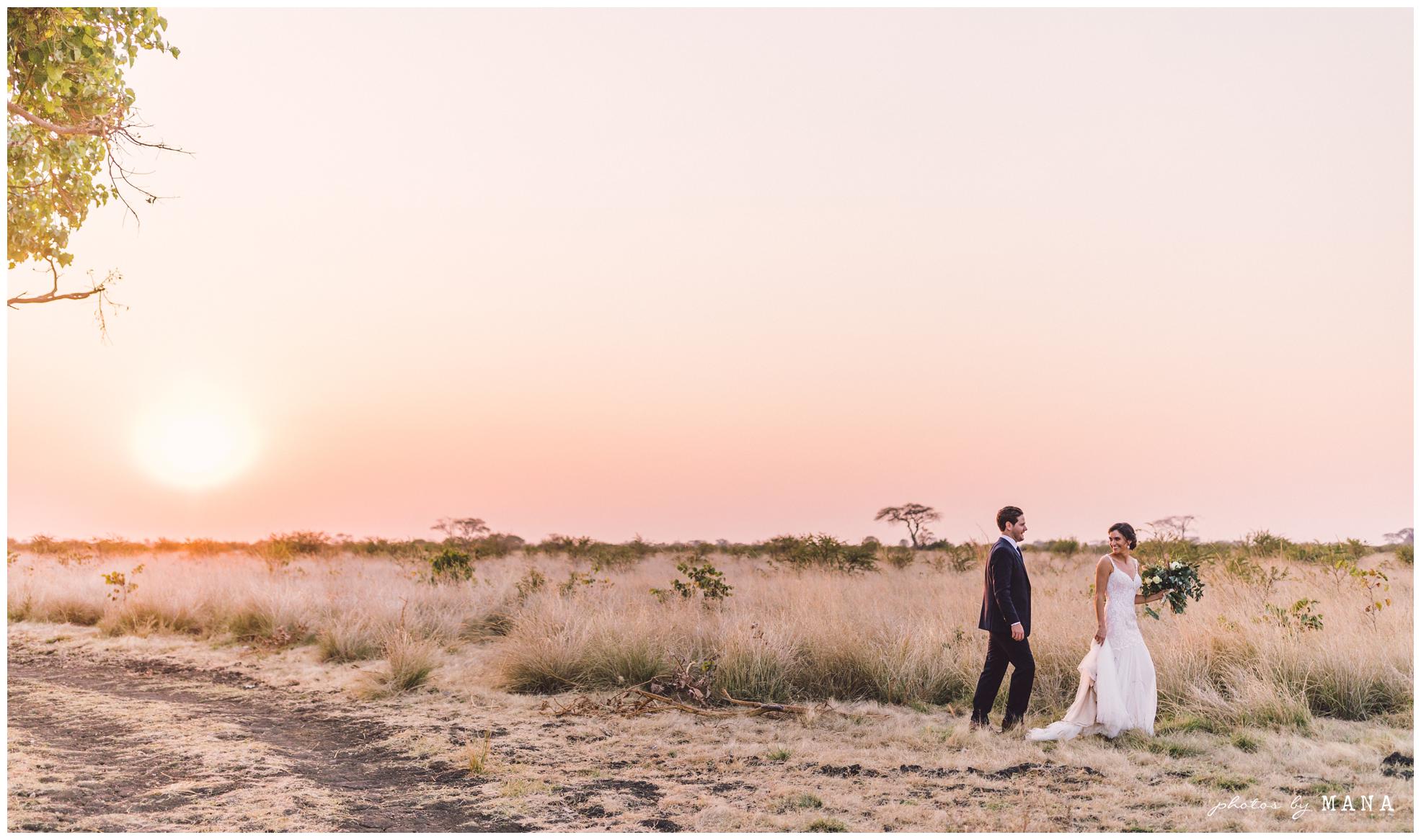 Paige and Judah’s African destination safari bush wedding at Chengeta in Zimbabwe.