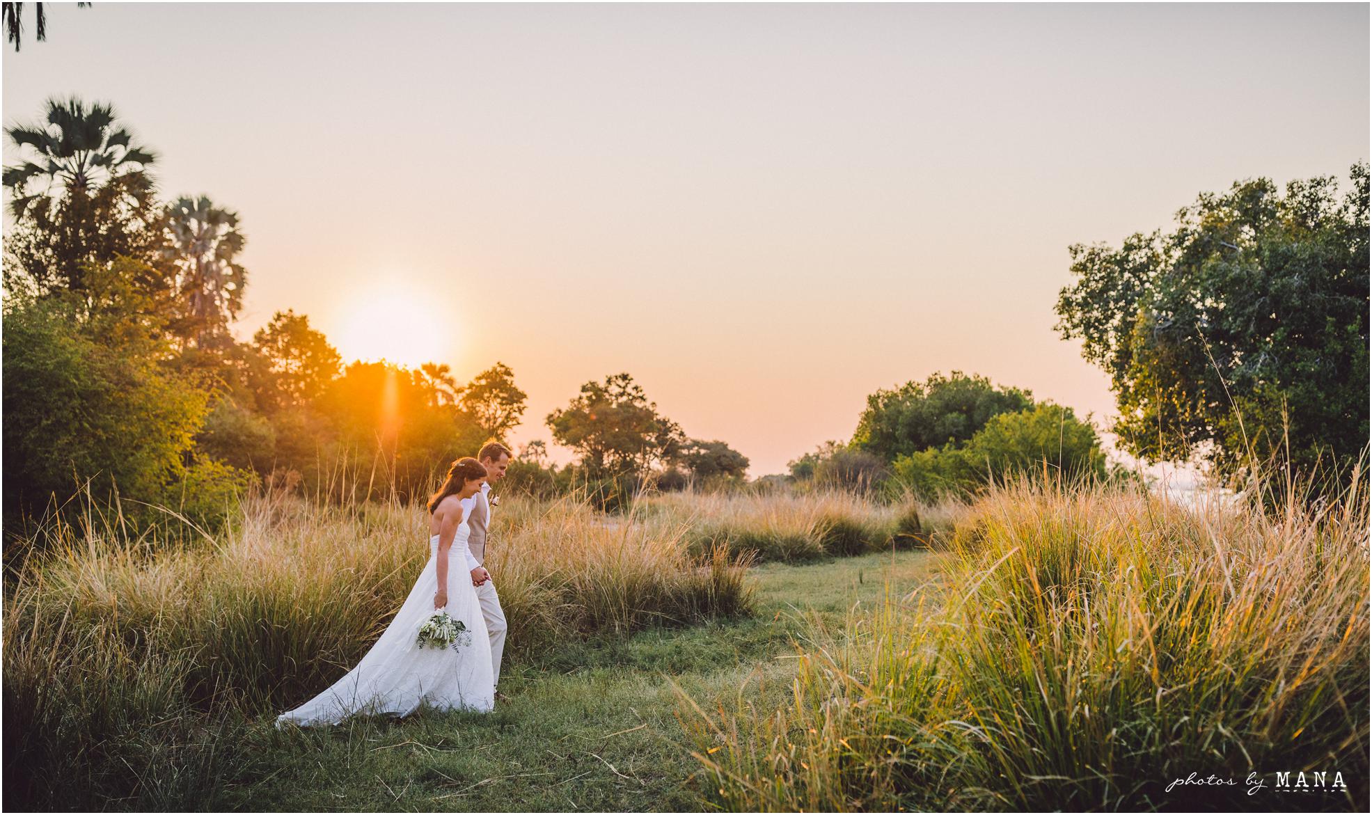 African safari wedding on the banks of the Zambezi River in Victoria Falls, Zimbabwe. Wedding planning by Vic Falls Occasions. Photography by Photos by Mana.