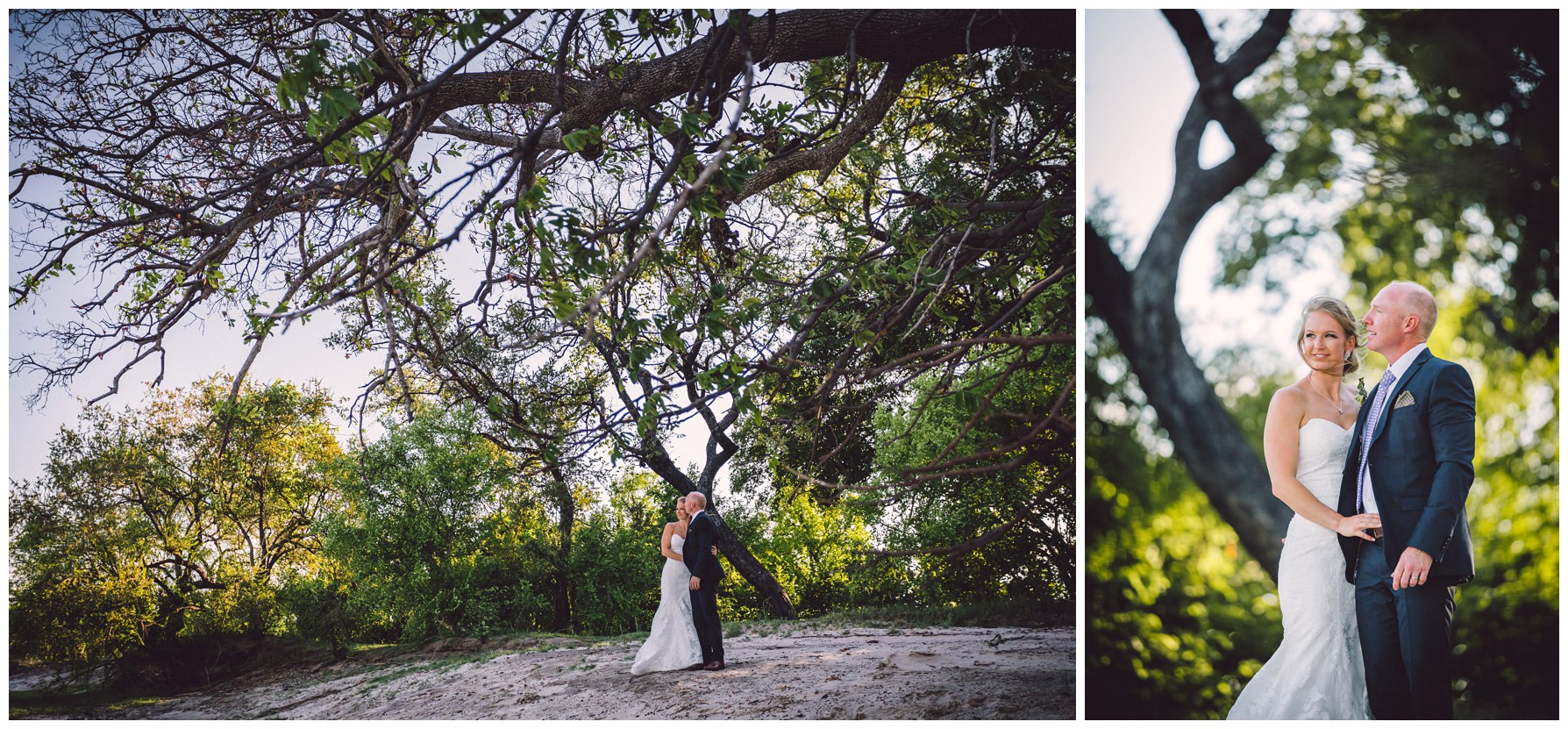 African safari wedding on the banks of the Zambezi River in Victoria Falls, Zimbabwe. Photography by Photos by Mana.