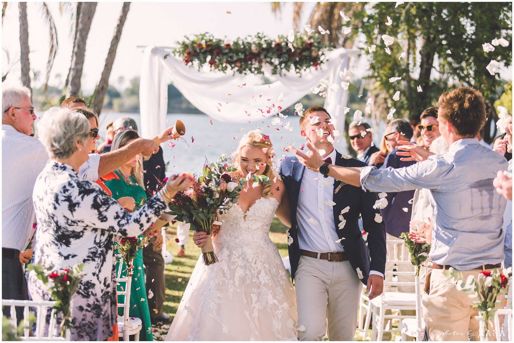 African safari wedding on the banks of the Zambezi River in Victoria Falls, Zimbabwe. Wedding planning byPure Africa Weddings. Photography by Photos by Mana.