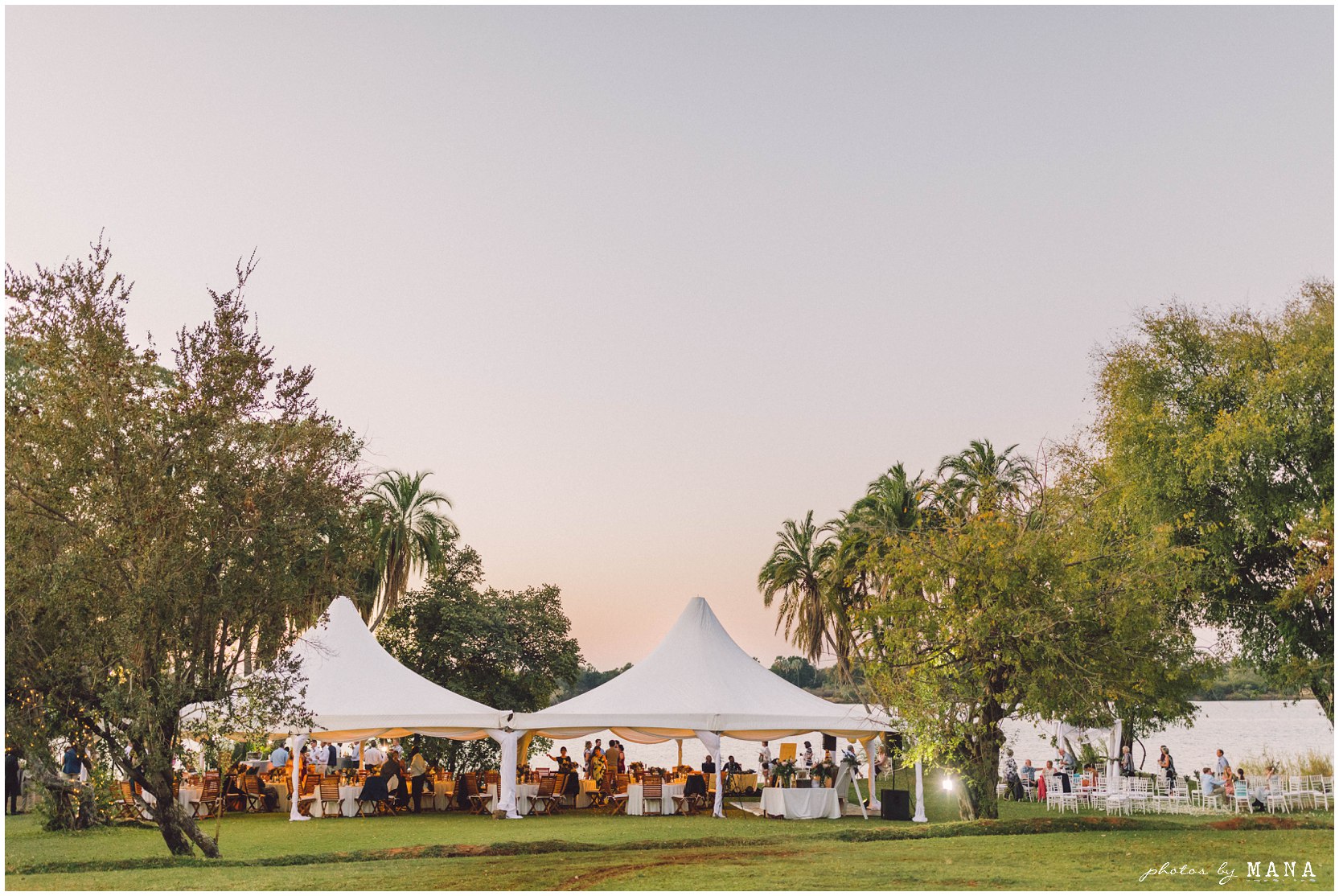African safari wedding on the banks of the Zambezi River in Victoria Falls, Zimbabwe. Wedding planning byPure Africa Weddings. Photography by Photos by Mana.