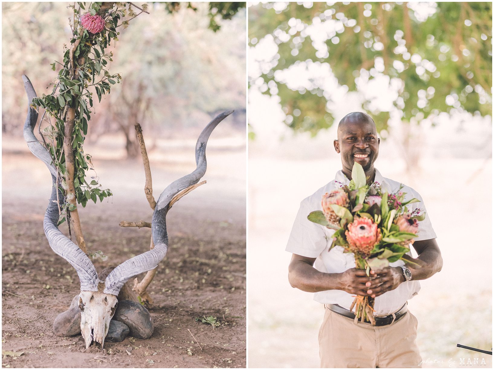 Casey and Jake’s safari elopement at Time and Tide’s Chongwe Camp in Lower Zambezi National Park, Zambia, Africa.