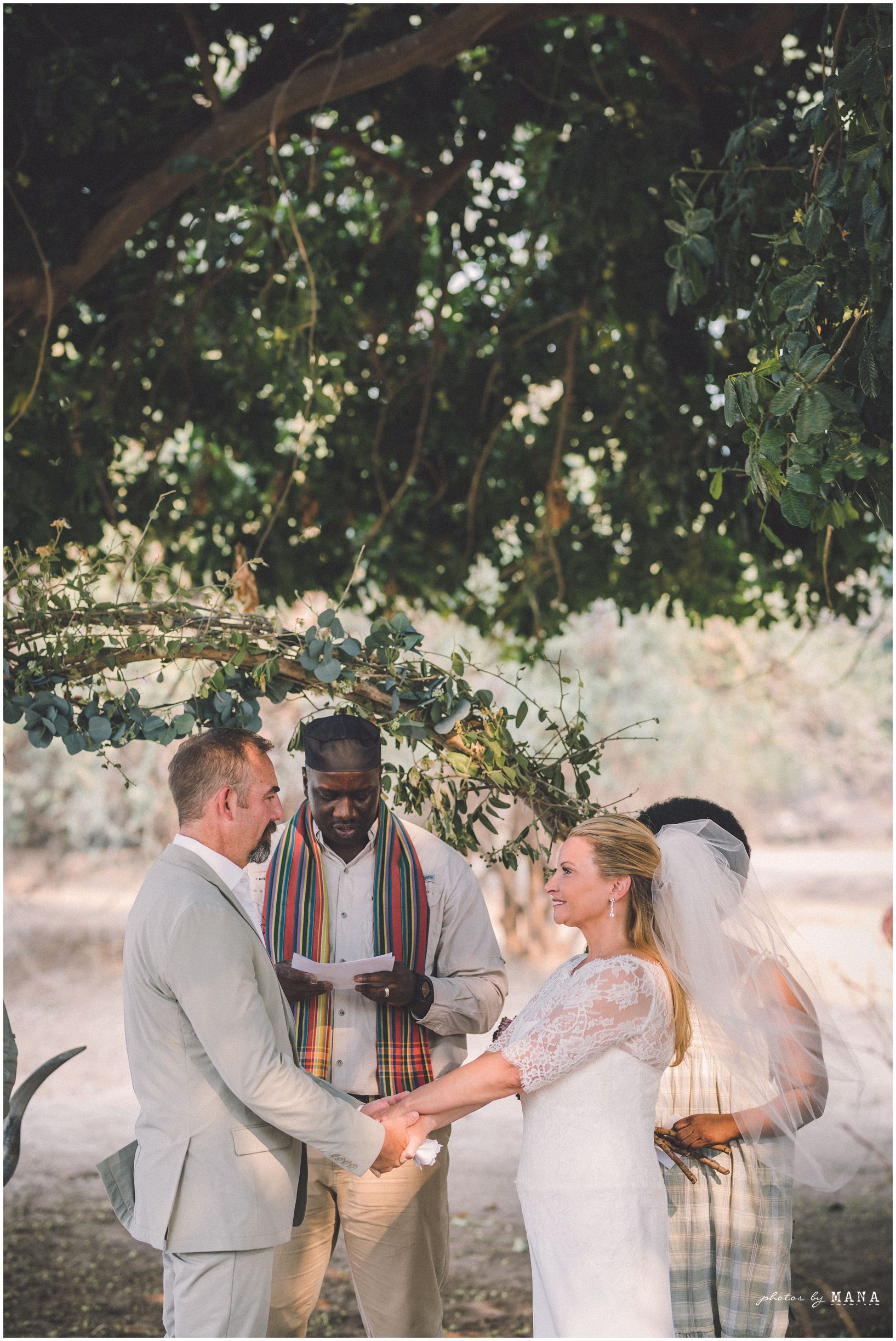 Casey and Jake’s safari elopement at Time and Tide’s Chongwe Camp in Lower Zambezi National Park, Zambia, Africa.
