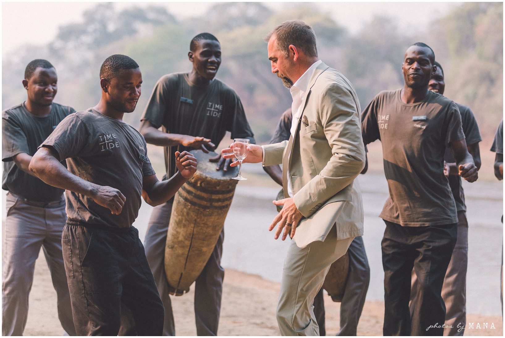 Casey and Jake’s safari elopement at Time and Tide’s Chongwe Camp in Lower Zambezi National Park, Zambia, Africa.