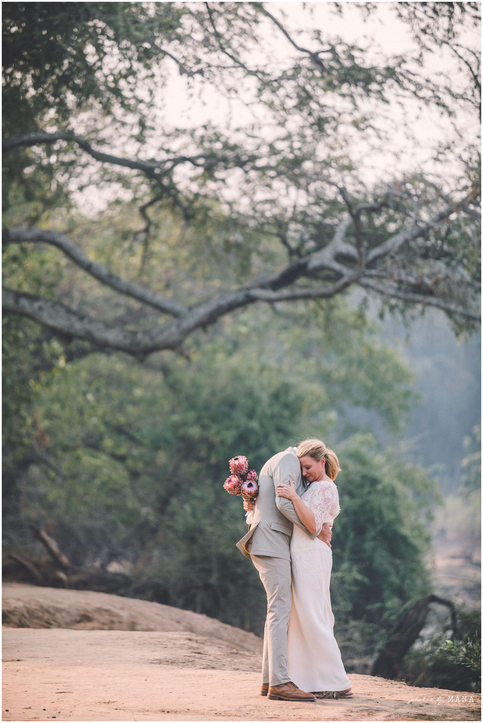 Casey and Jake’s safari elopement at Time and Tide’s Chongwe Camp in Lower Zambezi National Park, Zambia, Africa.
