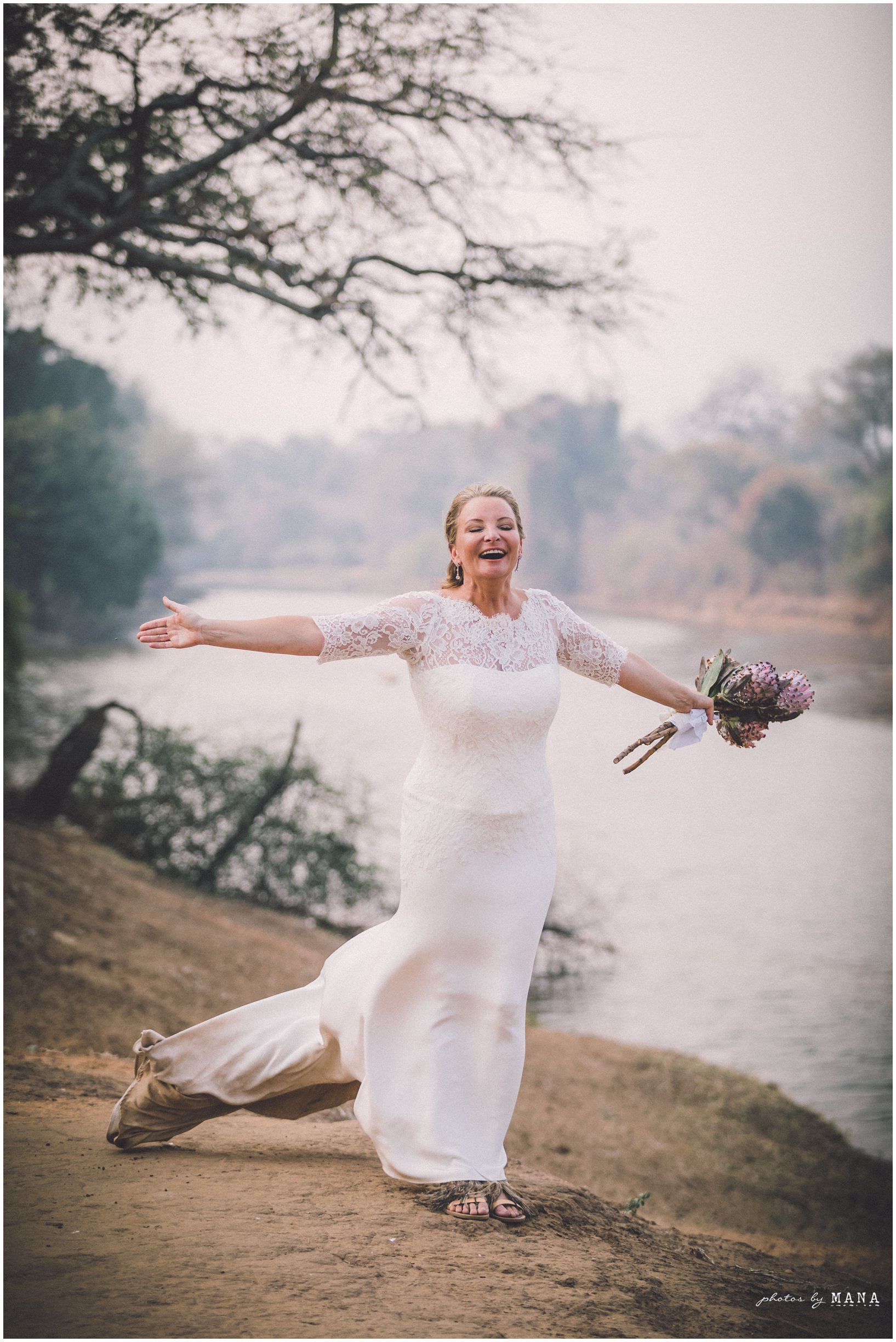 Casey and Jake’s safari elopement at Time and Tide’s Chongwe Camp in Lower Zambezi National Park, Zambia, Africa.
