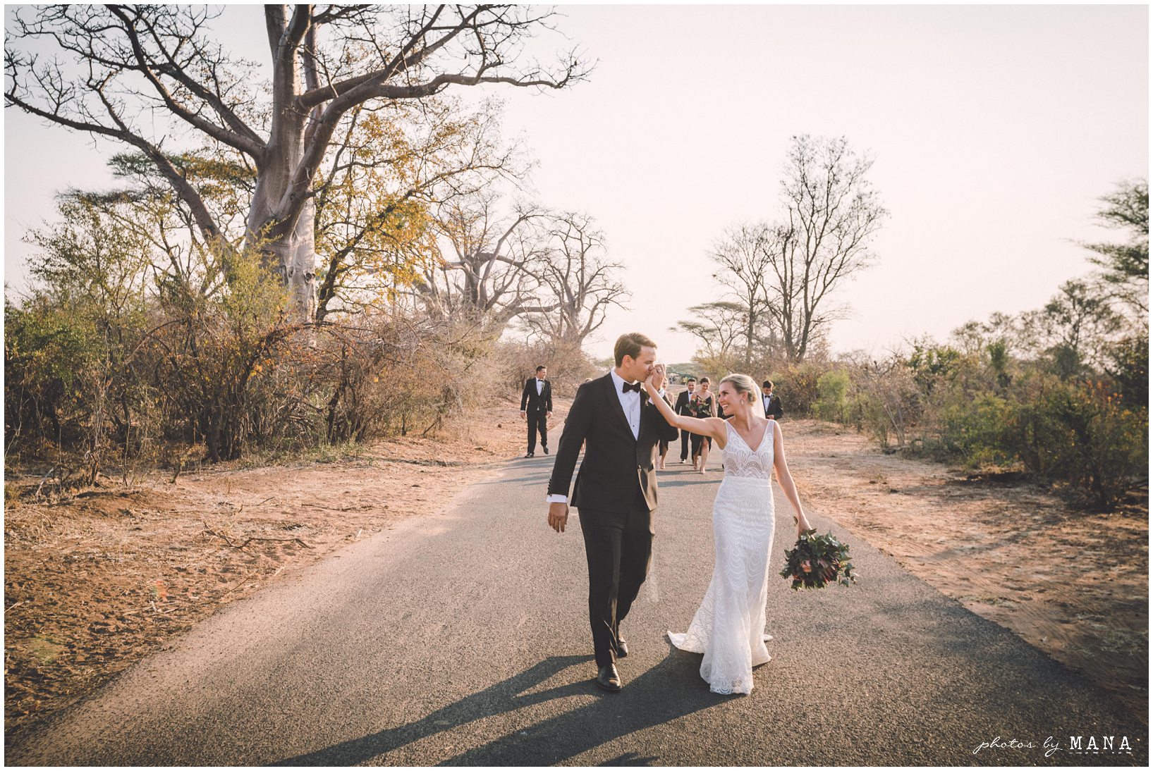 African safari wedding on the banks of the Zambezi River in Victoria Falls, Zimbabwe. Photography by Photos by Mana.