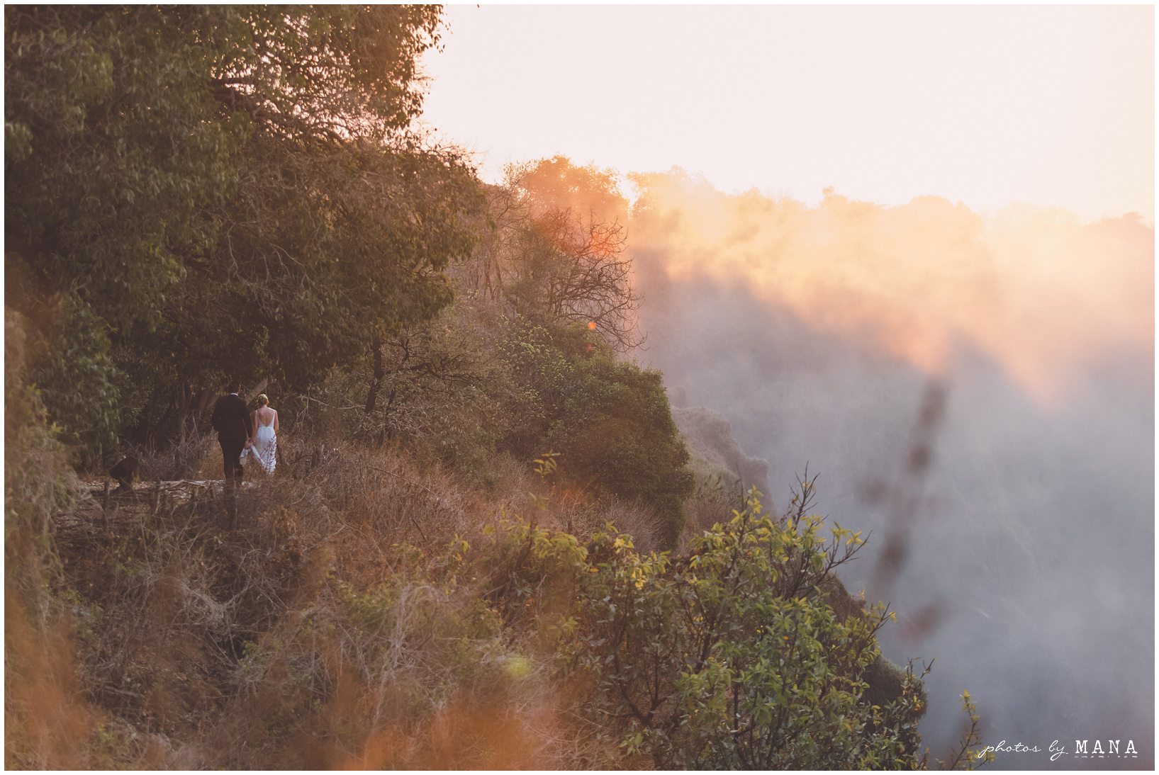 African safari wedding on the banks of the Zambezi River in Victoria Falls, Zimbabwe. Photography by Photos by Mana.